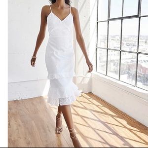 Express Eyelet Tiered midi dress - size XS